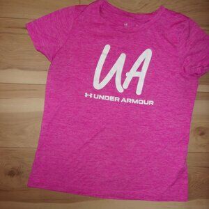 Under Armour Pink Heather UA Logo Short Sleeve Tee
